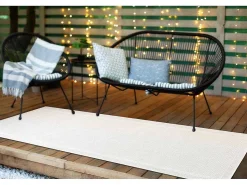 Sisal Tapijt, Loper Timo 5979 Buitenshuis Kader Wit 60X300 Cm-RugsX
