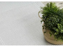 Sisal Tapijt, Loper Timo 5979 Buitenshuis Kader Wit 60X300 Cm-RugsX