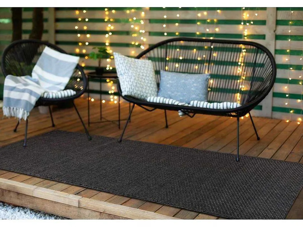 Sisal Tapijt, Loper Timo 0000 Buitenshuis Zwart 70X250 Cm-RugsX Discount