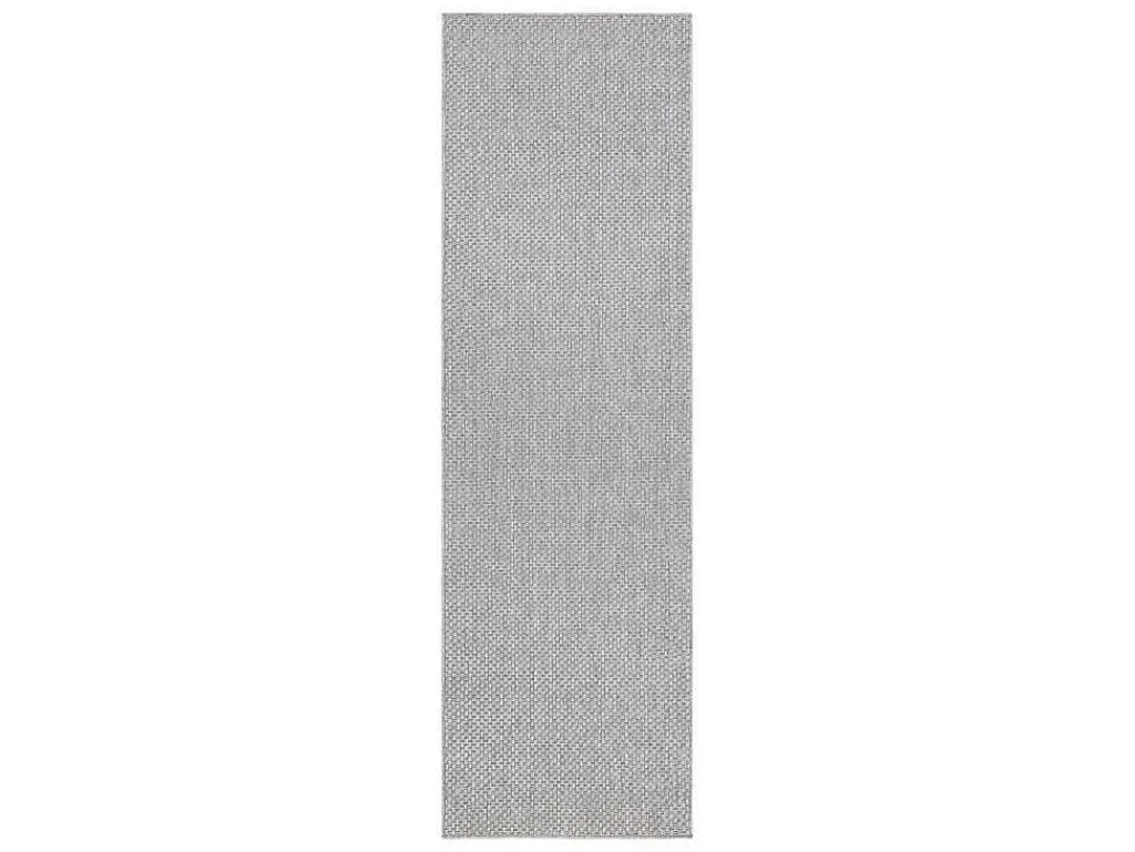 Sisal Tapijt, Loper Timo 6272 Buitenshuis Grijskleuring 80X250 Cm-RugsX Discount
