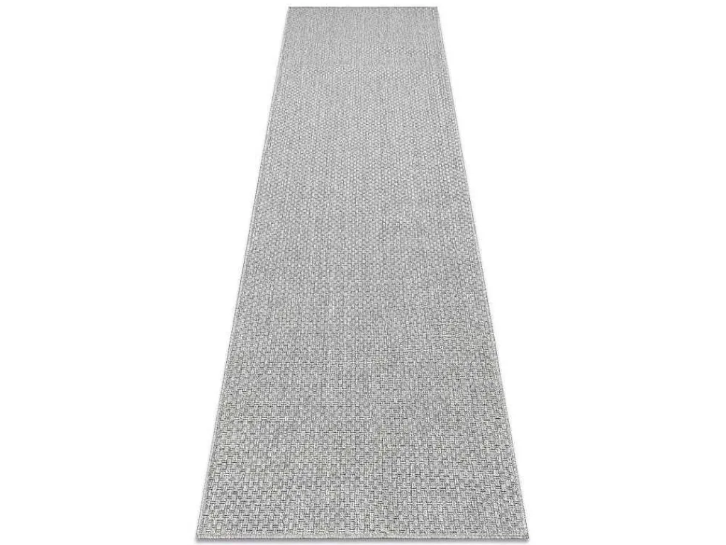 Sisal Tapijt, Loper Timo 6272 Buitenshuis Grijskleuring 70X300 Cm-RugsX New