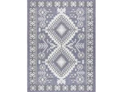 Sisal Tapijt Sion Azteeks 3007 Plat Te Weven Blauw / Roze / Ecru 140X190 Cm-RugsX Outlet