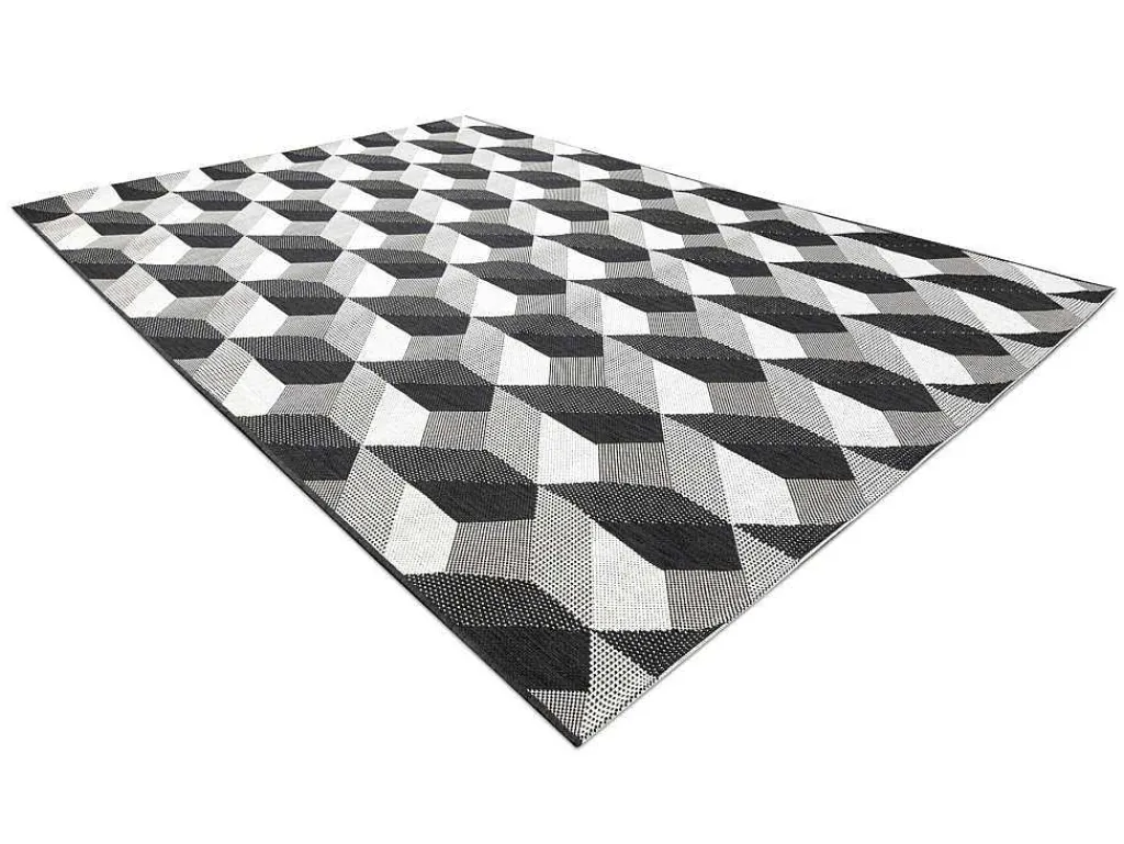 Sisal Tapijt Sisal Flat 48624/690 Blokjes 3D 120X170 Cm-RugsX Hot