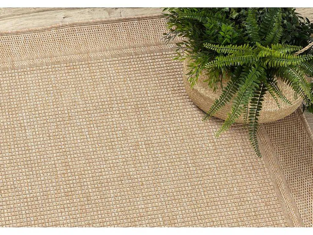 Sisal Tapijt Timo 5979 Buitenshuis Kader Donker Beige 240X330 Cm-RugsX Outlet