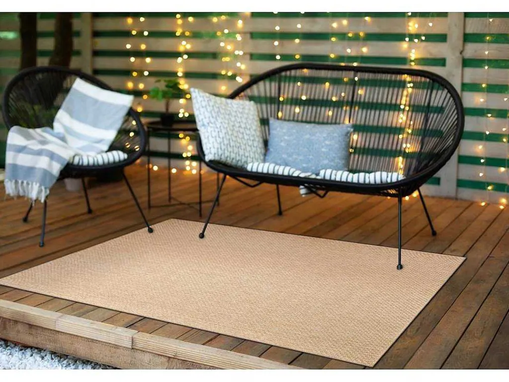 Sisal Tapijt Timo 6272 Buitenshuis Donker Beige 240X330 Cm-RugsX Online