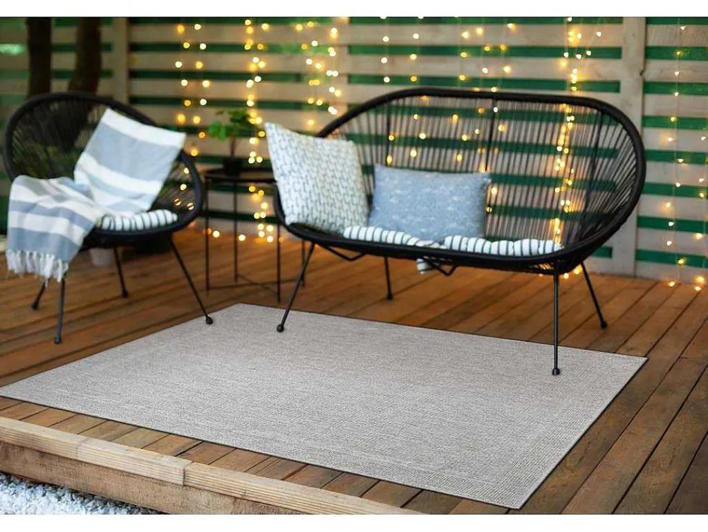 Sisal Tapijt Timo 5979 Buitenshuis Kader Grijskleuring 240X330 Cm-RugsX Clearance