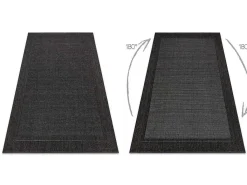 Sisal Tapijt Timo 5000 Buitenshuis Kader Zwart 280X370 Cm-RugsX New