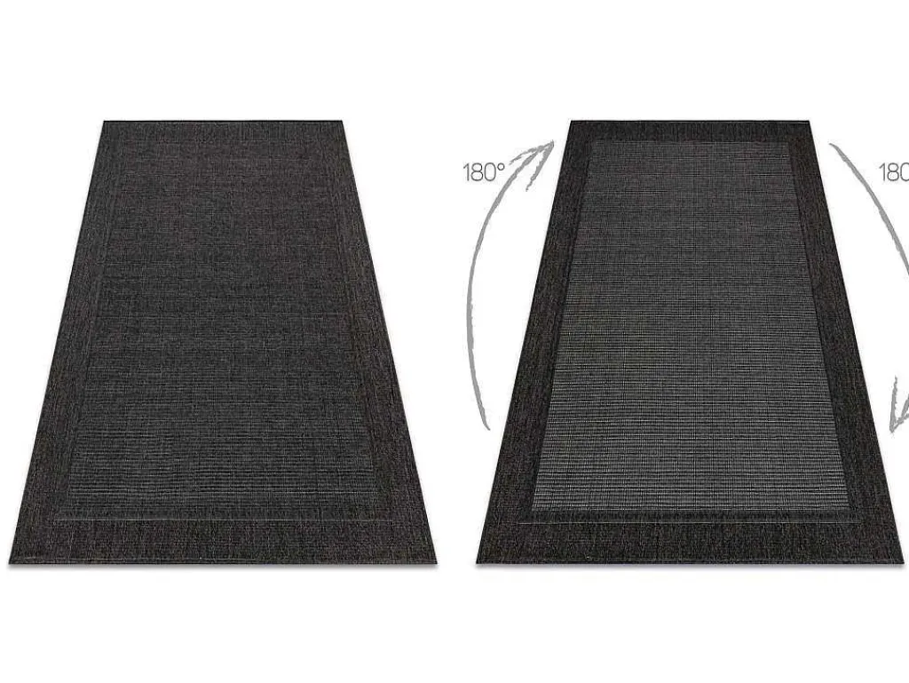 Sisal Tapijt Timo 5000 Buitenshuis Kader Zwart 280X370 Cm-RugsX New