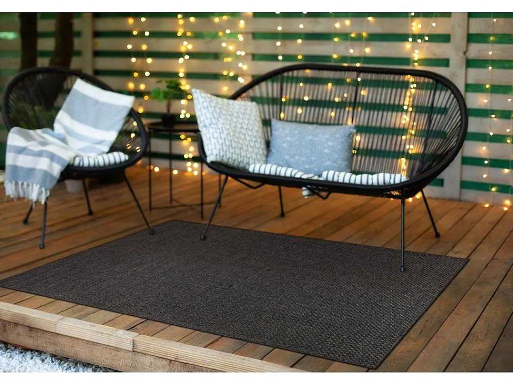Sisal Tapijt Timo 0000 Buitenshuis Zwart 120X170 Cm-RugsX Sale