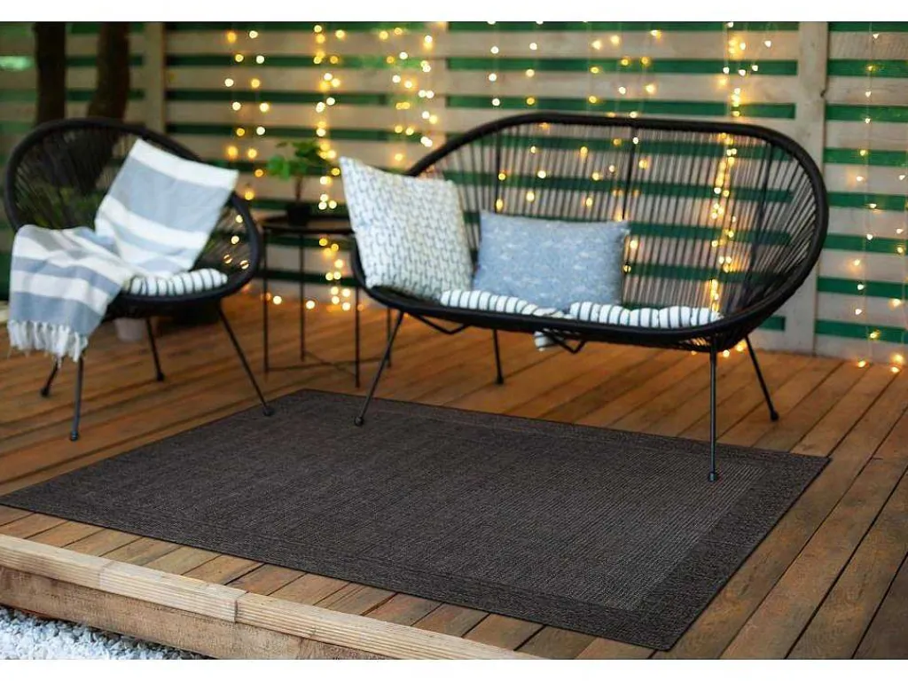 Sisal Tapijt Timo 5000 Buitenshuis Kader Zwart 80X150 Cm-RugsX Hot