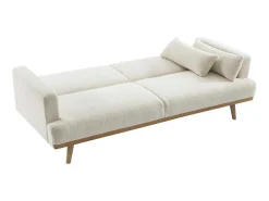 Slaapbank 3 Zitplaatsen Klik-Klakmechanisme Witte Bouclestof Esme-Vente-unique Outlet