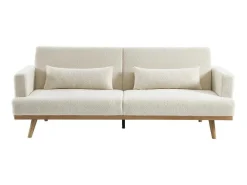 Slaapbank 3 Zitplaatsen Klik-Klakmechanisme Witte Bouclestof Esme-Vente-unique Outlet