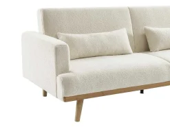 Slaapbank 3 Zitplaatsen Klik-Klakmechanisme Witte Bouclestof Esme-Vente-unique Outlet