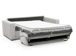 Slaapbank 4 Zitplaatsen Met Stoffen Bekleding In Cremewit Snel Ombouwbaar Matrasbreedte: 160 Cm Matrasdikte: 14 Cm Mondovi-Vente-unique Best