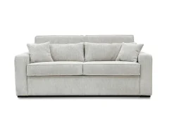 Slaapbank 4 Zitplaatsen Met Stoffen Bekleding In Cremewit Snel Ombouwbaar Matrasbreedte: 160 Cm Matrasdikte: 14 Cm Mondovi-Vente-unique Best
