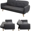 Slaapbank Mcw-J18, Antraciet-Grijs-Vente-unique Best