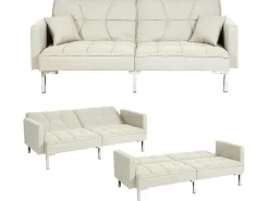 Slaapbank Mcw-K65, Stof/Textiel Creme-Beige-Vente-unique Discount