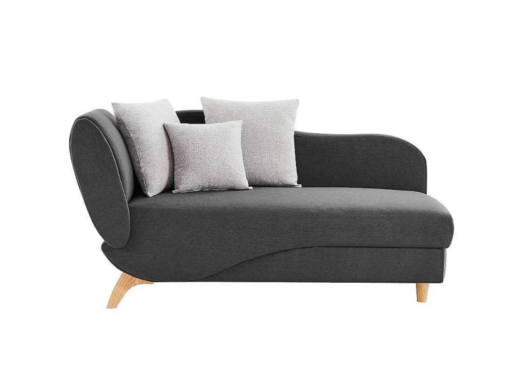 Slaapbank Van Antraciete Stof Met Opbergruimte - Hoek Rechts - Penelope-Vente-unique Outlet