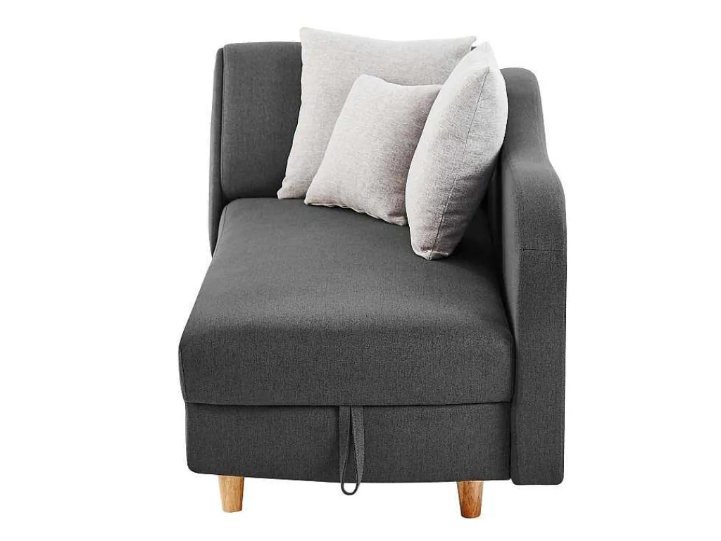 Slaapbank Van Antraciete Stof Met Opbergruimte - Hoek Rechts - Penelope-Vente-unique Outlet