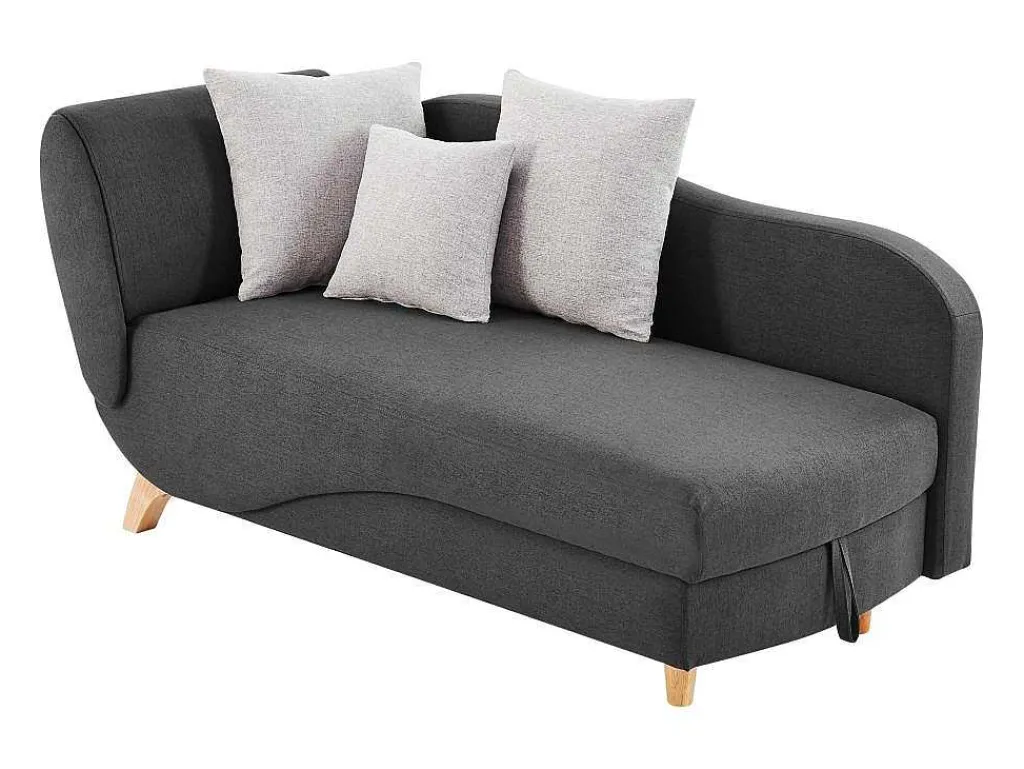 Slaapbank Van Antraciete Stof Met Opbergruimte - Hoek Rechts - Penelope-Vente-unique Outlet