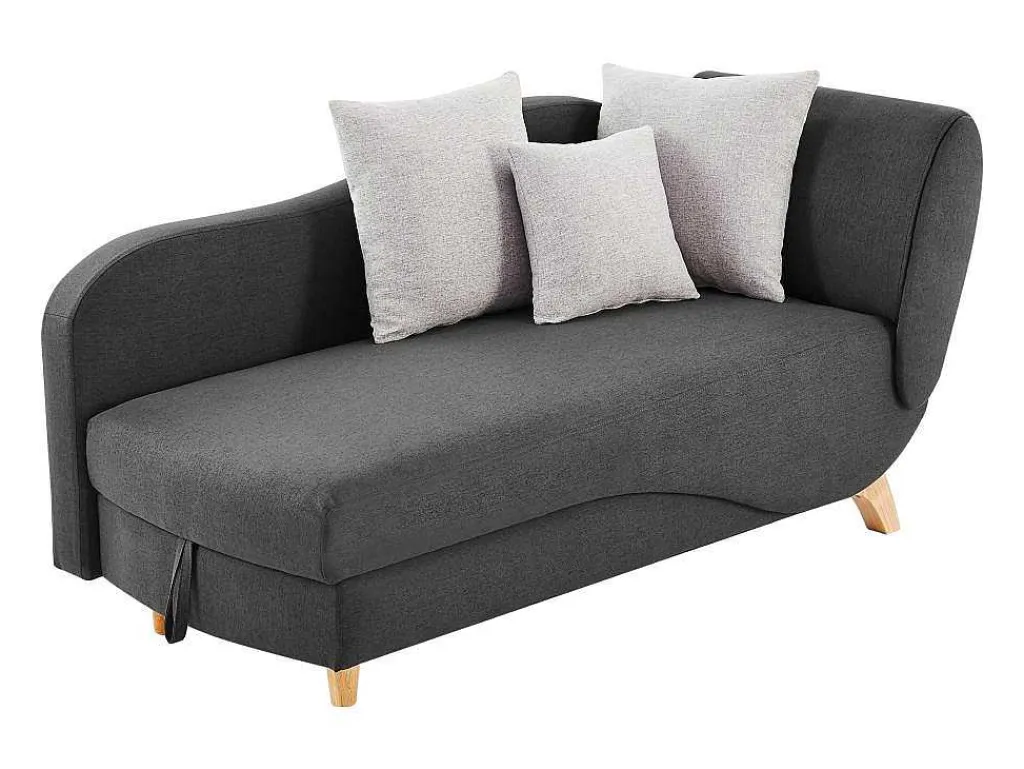 Slaapbank Van Antraciete Stof Met Opbergruimte - Hoek Links - Penelope-Vente-unique Discount