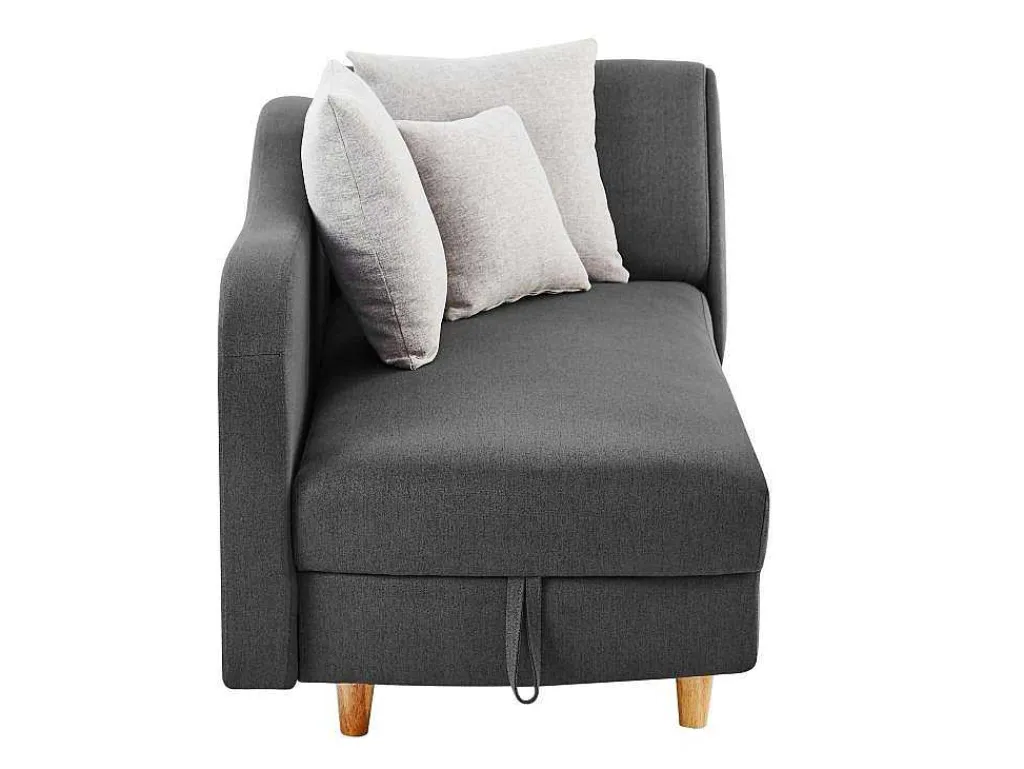 Slaapbank Van Antraciete Stof Met Opbergruimte - Hoek Links - Penelope-Vente-unique Discount