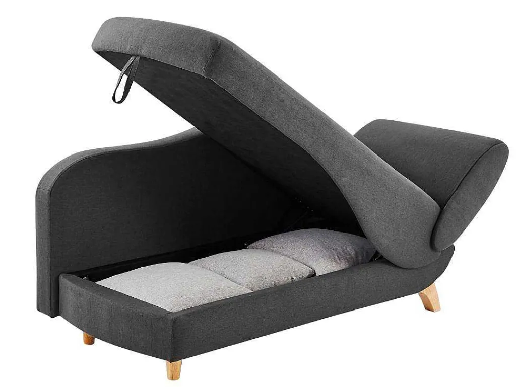 Slaapbank Van Antraciete Stof Met Opbergruimte - Hoek Links - Penelope-Vente-unique Discount