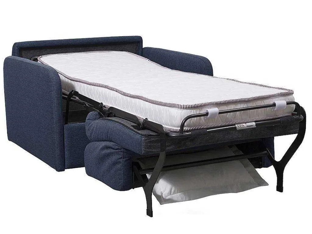 Slaapfauteuil Met Matras Van Stof Nadoa - Slaapafmeting 70 Cm - Blauw-Vente-unique Clearance