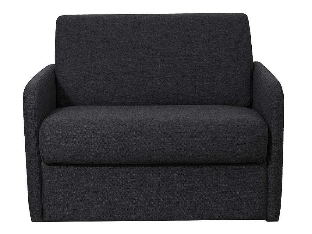 Slaapfauteuil Met Matras Van Stof Nadoa - Slaapafmeting 100 Cm - Donkergrijs-Vente-unique Clearance