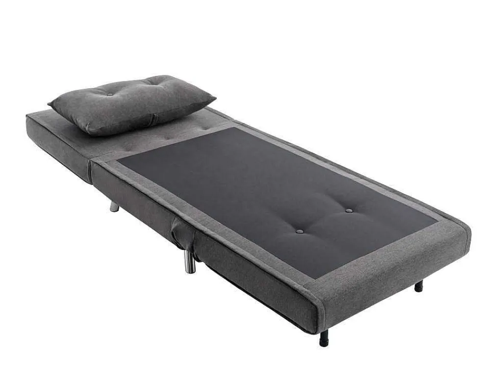 Slaapfauteuil Van Antracietgrijze Stof Uribia-Vente-unique Clearance