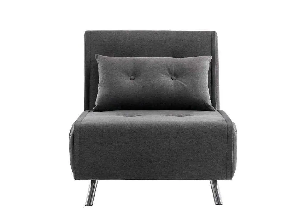 Slaapfauteuil Van Antracietgrijze Stof Uribia-Vente-unique Clearance