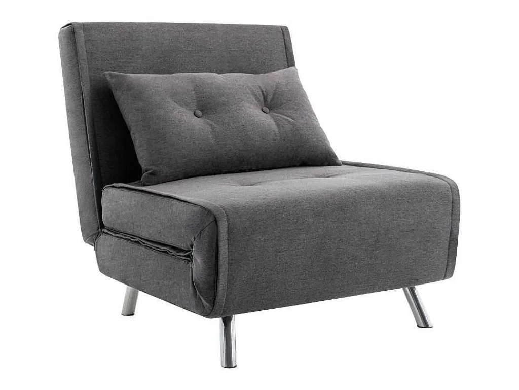 Slaapfauteuil Van Antracietgrijze Stof Uribia-Vente-unique Clearance