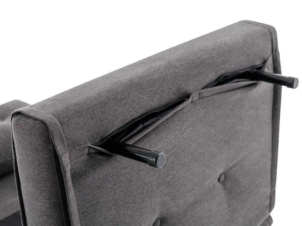 Slaapfauteuil Van Antracietgrijze Stof Uribia-Vente-unique Clearance