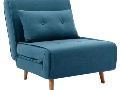 Slaapfauteuil Van Blauwe Stof Uribia-Vente-unique Online