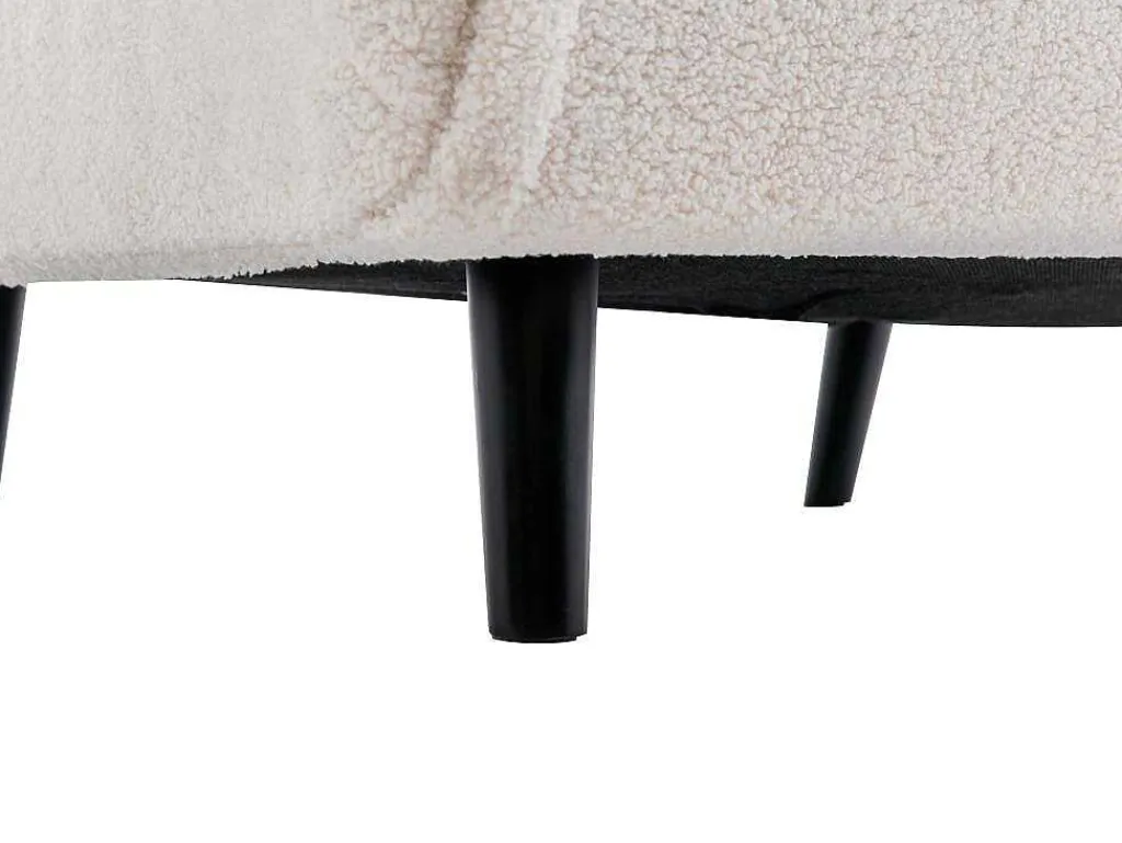 Slaapfauteuil Van Ivoorwitte Bouclestof Uribia-Vente-unique Online