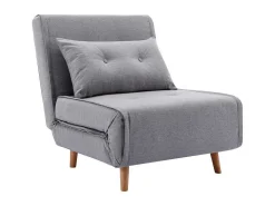 Slaapfauteuil Van Lichtgrijze Stof Uribia-Vente-unique New