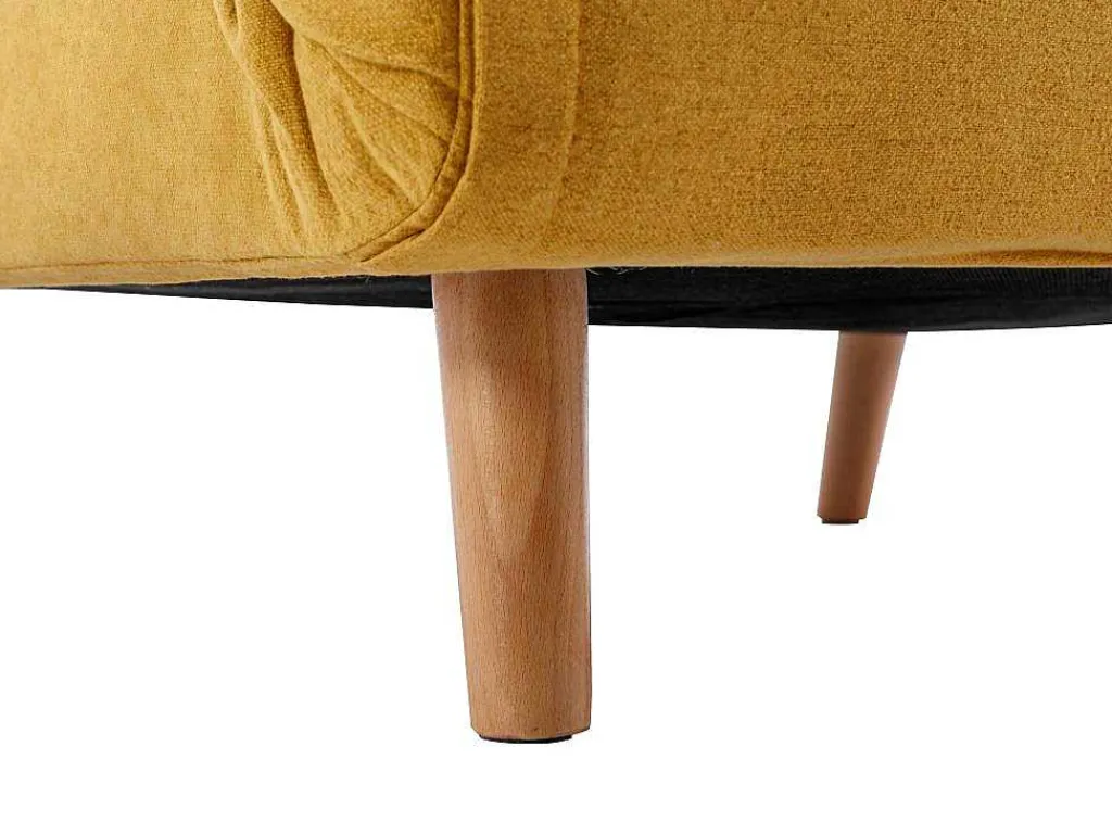 Slaapfauteuil Van Mosterdgele Stof Uribia-Vente-unique