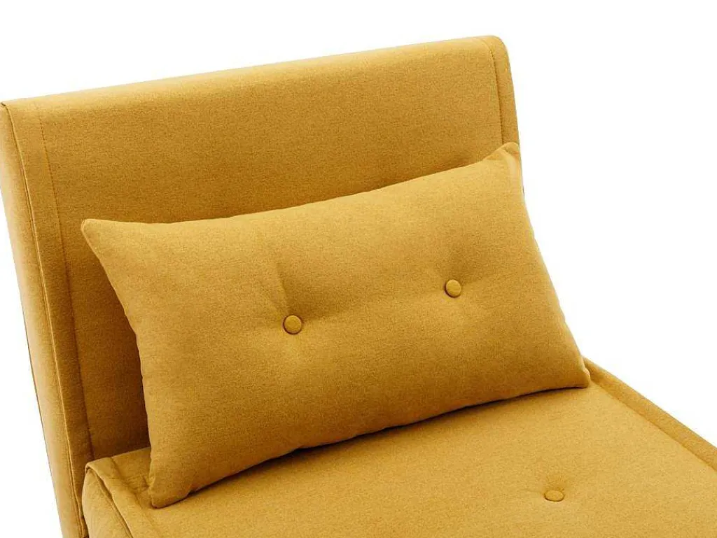 Slaapfauteuil Van Mosterdgele Stof Uribia-Vente-unique
