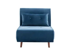 Slaapfauteuil Van Nachtblauw Velours Uribia-Vente-unique Clearance