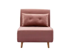 Slaapfauteuil Van Poederroze Velours Uribia-Vente-unique Hot