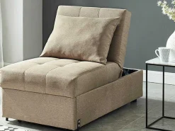 Slaapfauteuil Van Stof Lesna - Beige-Vente-unique Clearance