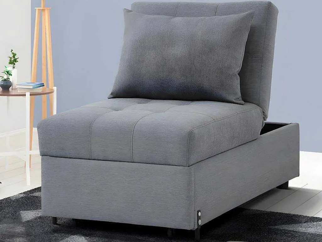 Slaapfauteuil Van Stof Lesna - Beige-Vente-unique Clearance