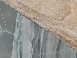 Snijplank Van 2 Materialen - Steen En Mangohout - L38 X D18 - Groen En Naturel - Utena-OZAIA