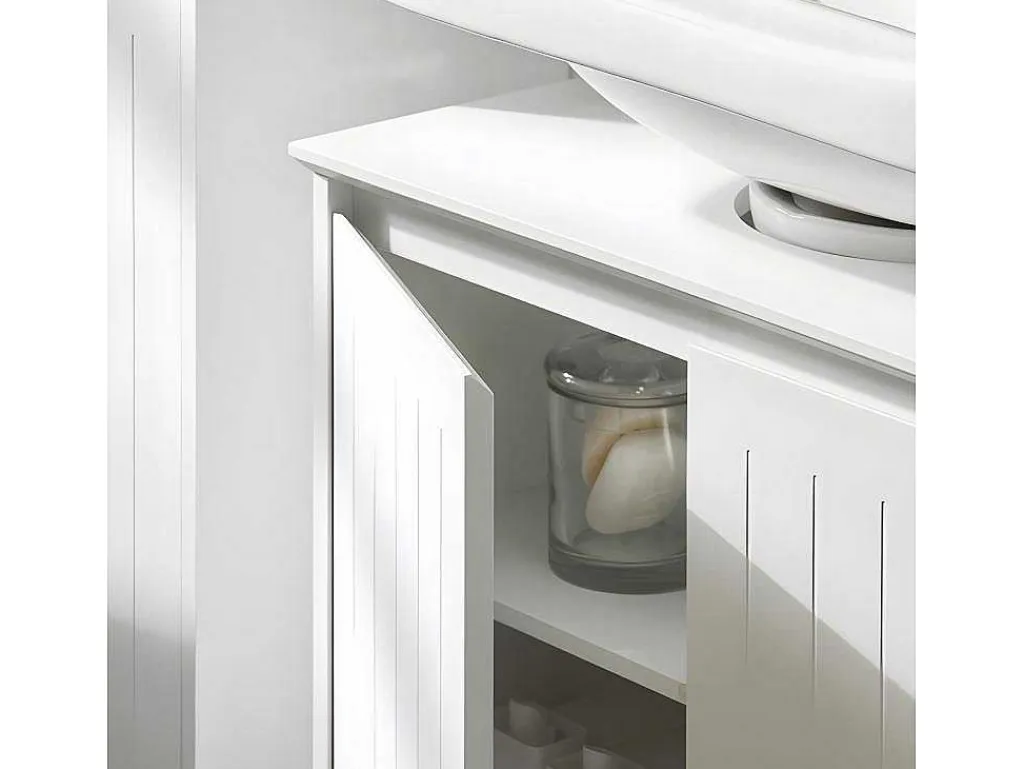Badkamer Onder Aanrecht, Onder Aanrecht, Onder Wastafel, Aanrecht, Gootsteen Afdekking Met 2 Deuren, 60X30X60 Cm, Wit, Bzr108-Ii-W-Sobuy Hot