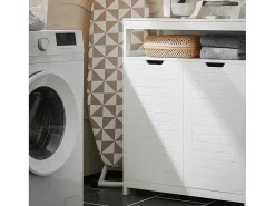 Badkamermeubel Toiletkast Ladekast Kastopbergmeubel Met 2 Deuren, Verstelbare Planken, 70X35X90 Cm, Bzr121-W-Sobuy Hot