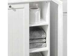 Bzr105-W Waszak Waskast Met 3 Planken En 1 Uitneembare Wasmand-Sobuy New