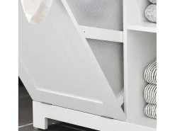 Bzr105-W Waszak Waskast Met 3 Planken En 1 Uitneembare Wasmand-Sobuy New