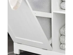 Bzr105-W Waszak Waskast Met 3 Planken En 1 Uitneembare Wasmand-Sobuy New