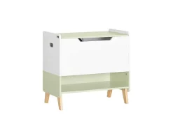 Houten Kinderspeelgoedkist, Speelgoedkist Met Klapdeksel, Speelgoedorganizer Voor Kinderkamer Met 1 Open Vak 60 X 34 X 57 Cm, Kmb91-Gr-Sobuy New