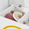 Kmb70-W Speelgoedkist Voor Kinderen, Speelgoed Opbergdoos, Opbergkist Met Scharnierend Deksel, Regenboogdesign, Kinderboekenplank-Sobuy Hot